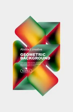 Square and triangle design with fluid gradients, abstract background Illustrazione stock