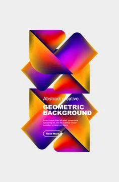 Square and triangle design with fluid gradients, abstract background Illustrazione stock