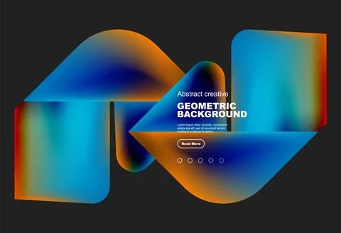 Square and triangle design with fluid gradients, abstract background Illustrazione stock