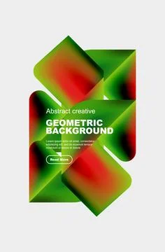 Square and triangle design with fluid gradients, abstract background Illustrazione stock