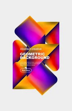 Square and triangle design with fluid gradients, abstract background Illustrazione stock