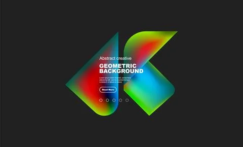 Square and triangle design with fluid gradients, abstract background Stock Illustration