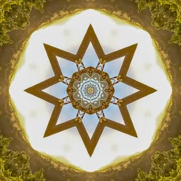 Square Angular star shape made from abstract wooden Chuppah photo from a Jewish Stock Photos