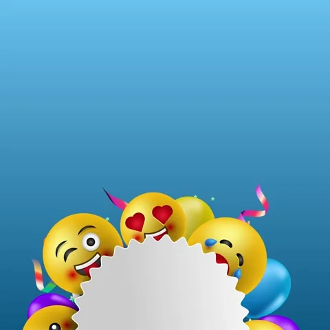 Square Animated Background with Emoticons Stock Footage 307063183