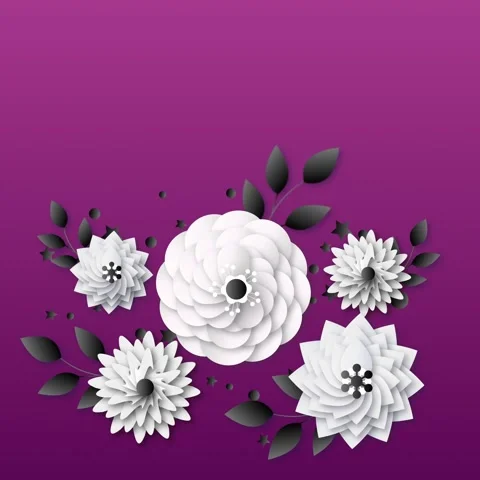 Square Animated Background with Spring Flowers Stock Footage 307126230