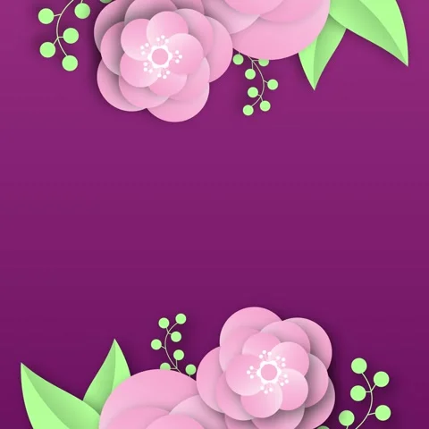Square Animated Background with Spring Flowers Stock Footage 307126347