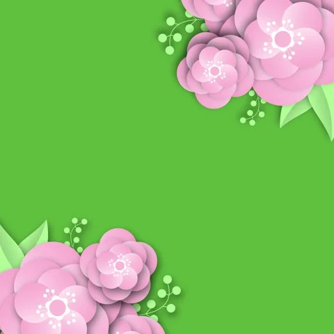 Square Animated Background with Spring Flowers Stock Footage 307126351