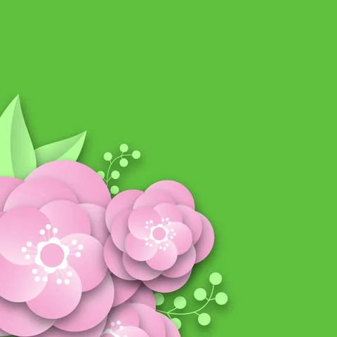 Square Animated Background with Spring Flowers Stock Footage 307126368