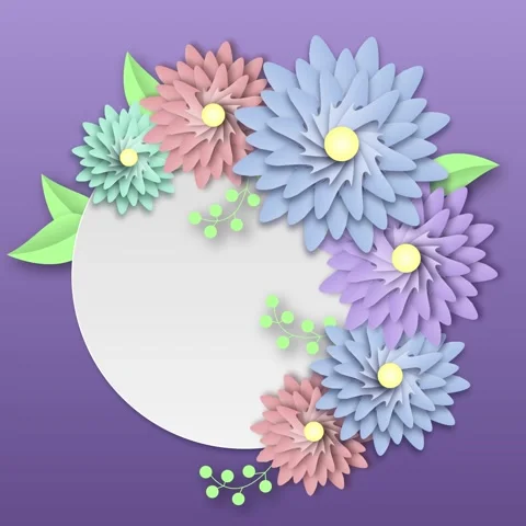 Square Animated Background with Spring Flowers Stock Footage 307126852