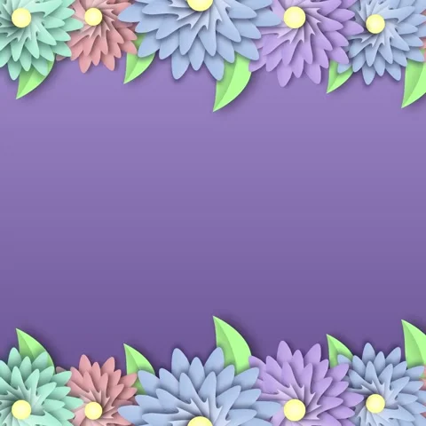 Square Animated Background with Spring Flowers Stock Footage 307126869