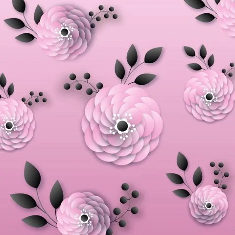 Square Animated Background with Spring Flowers Stock Footage 307126950