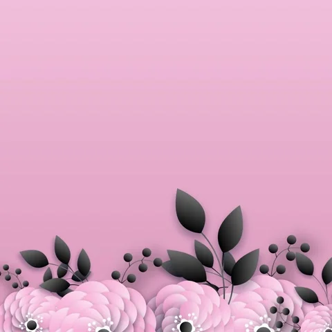 Square Animated Background with Spring Flowers Stock Footage 307126966
