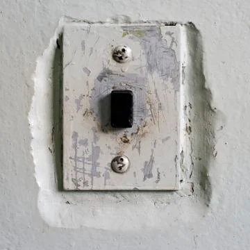 Square antique elevator call button Stock Photos