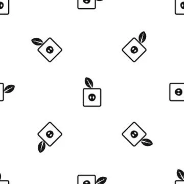 Square apple pattern seamless black 库存插图