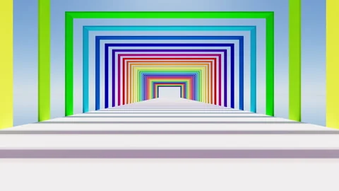 Square arch pathway in day light on blue sky Stock Footage 281650560