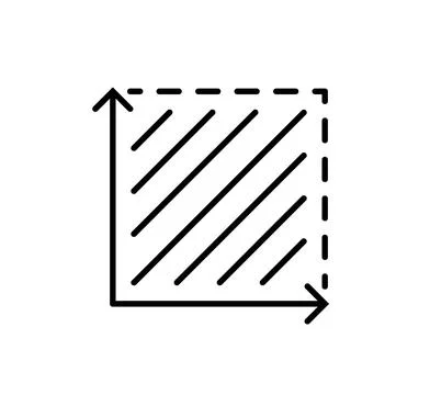 Square area icon space stroke. Floor height room construction square house m2 Stock Illustration