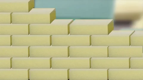 Square arrangement of foam sponges Stock Footage 303606550