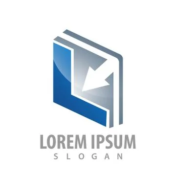 Square arrow initial letter L logo concept design. Symbol graphic template el Stock Illustration