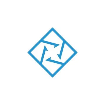 Square arrow logo vector Illustrazione stock