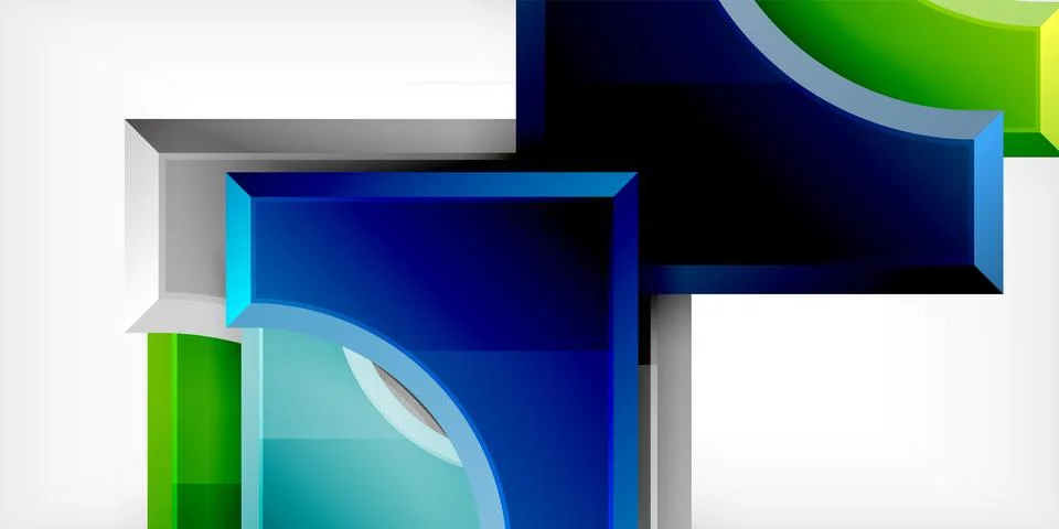 Square, arrow shapes with round elements Vector Illustration For Wallpaper Stock Illustration