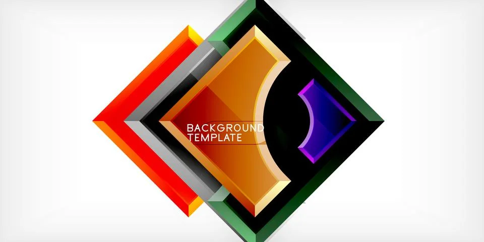 Square, arrow shapes with round elements Vector Illustration For Wallpaper Stock Illustration