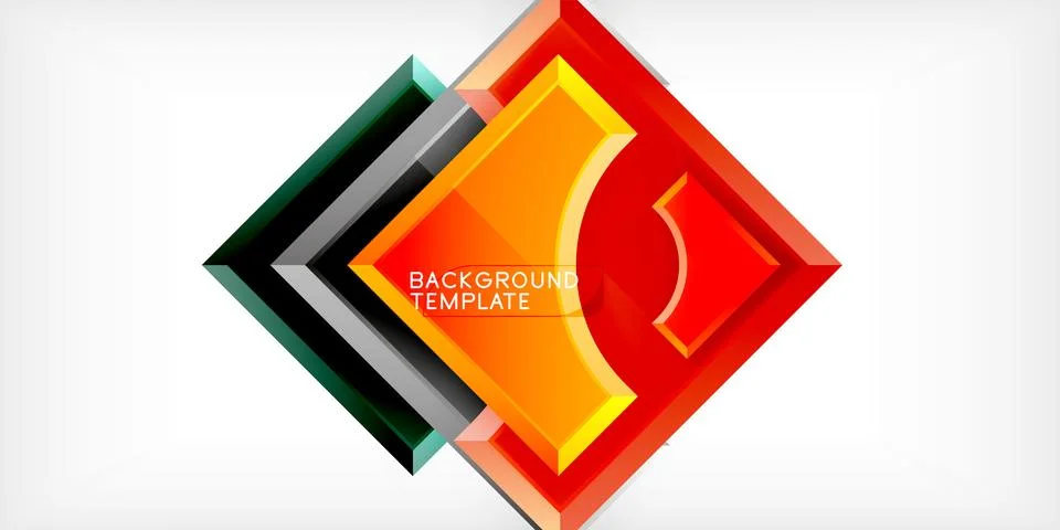 Square, arrow shapes with round elements Vector Illustration For Wallpaper Stock Illustration