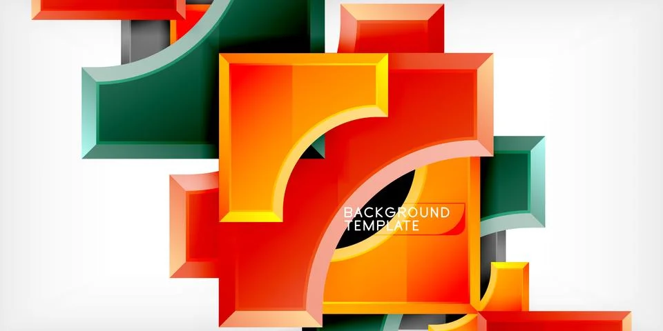 Square, arrow shapes with round elements Vector Illustration For Wallpaper Stock Illustration