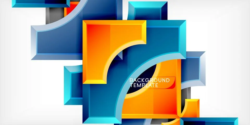 Square, arrow shapes with round elements Vector Illustration For Wallpaper Illustrazione stock