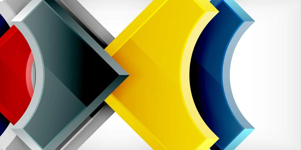 Square, arrow shapes with round elements Vector Illustration For Wallpaper Stock Illustration