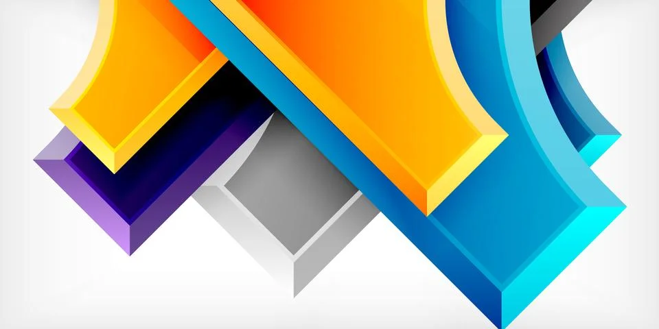 Square, arrow shapes with round elements Vector Illustration For Wallpaper Illustrazione stock