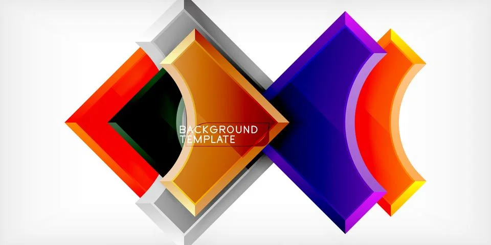 Square, arrow shapes with round elements Vector Illustration For Wallpaper Stock Illustration