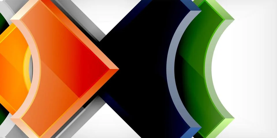 Square, arrow shapes with round elements Vector Illustration For Wallpaper Stock Illustration