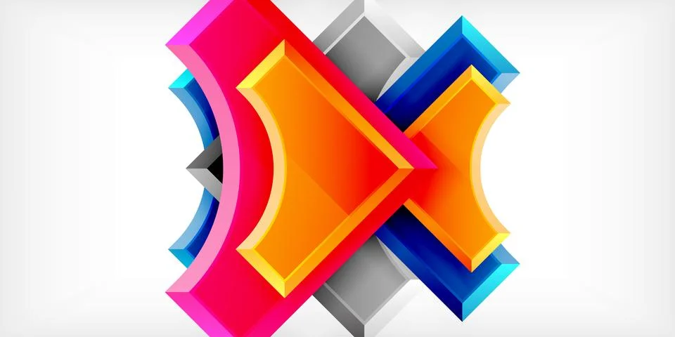 Square, arrow shapes with round elements Vector Illustration For Wallpaper Stock Illustration