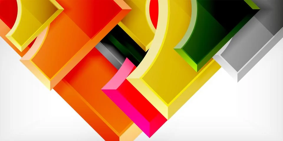 Square, arrow shapes with round elements Vector Illustration For Wallpaper Illustrazione stock