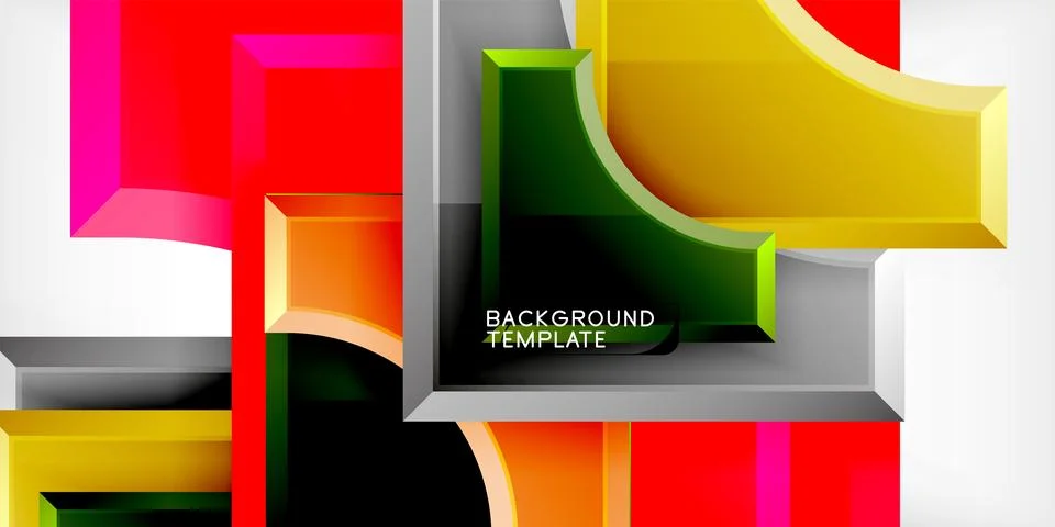 Square, arrow shapes with round elements Vector Illustration For Wallpaper Stock Illustration