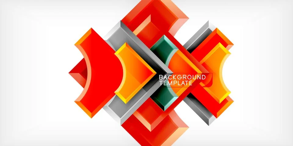 Square, arrow shapes with round elements Vector Illustration For Wallpaper Stock Illustration