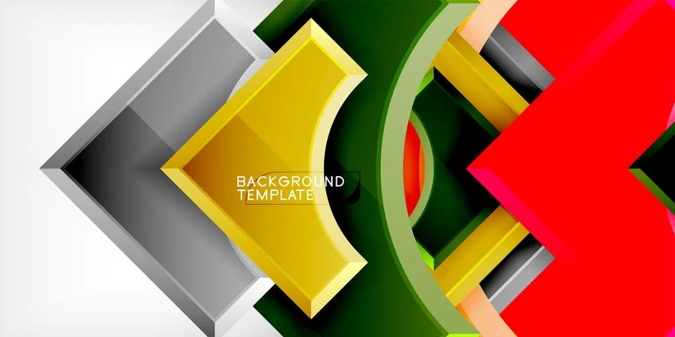 Square, arrow shapes with round elements Vector Illustration For Wallpaper Stock Illustration