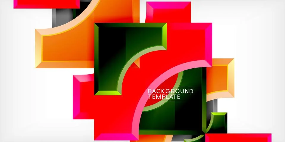 Square, arrow shapes with round elements Vector Illustration For Wallpaper Stock Illustration