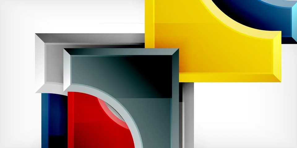 Square, arrow shapes with round elements Vector Illustration For Wallpaper Stock Illustration