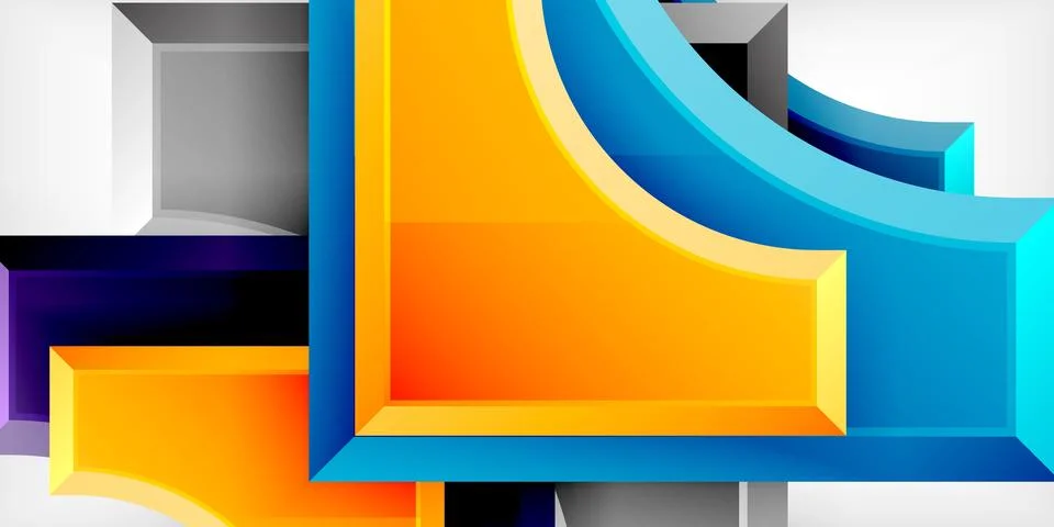 Square, arrow shapes with round elements Vector Illustration For Wallpaper Stock Illustration