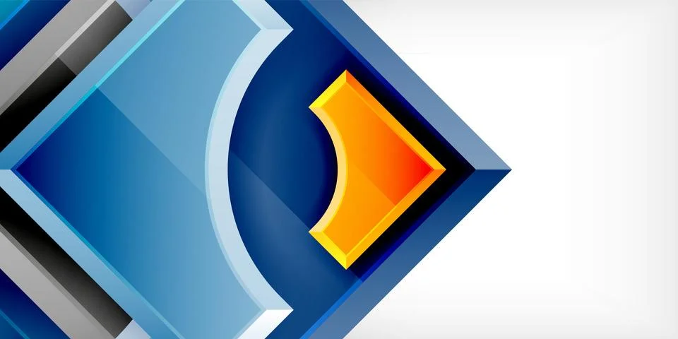 Square, arrow shapes with round elements Vector Illustration For Wallpaper Illustrazione stock