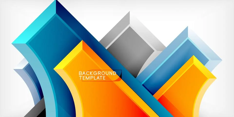 Square, arrow shapes with round elements Vector Illustration For Wallpaper Stock Illustration