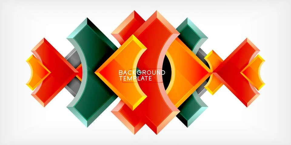 Square, arrow shapes with round elements Vector Illustration For Wallpaper Stock Illustration