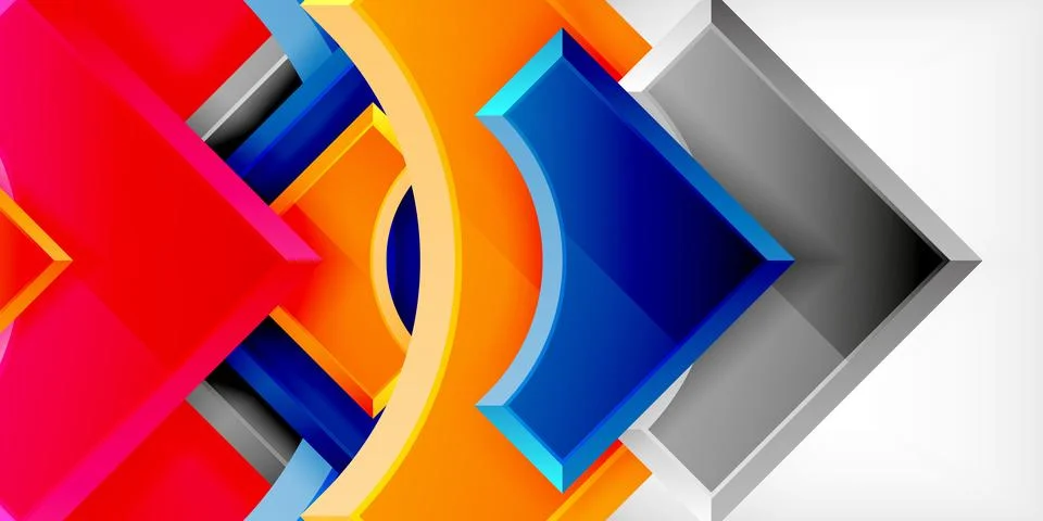Square, arrow shapes with round elements Vector Illustration For Wallpaper Illustrazione stock
