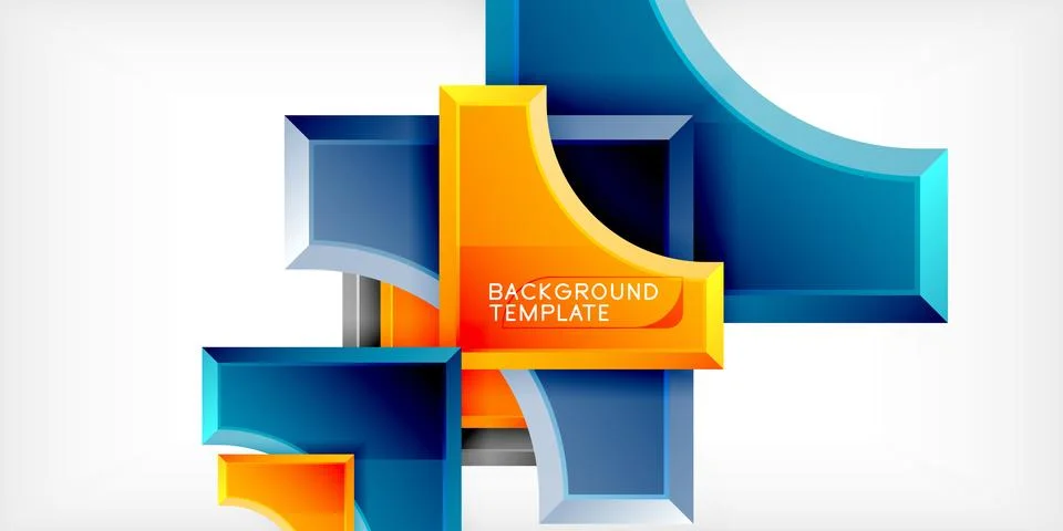 Square, arrow shapes with round elements Vector Illustration For Wallpaper Stock Illustration