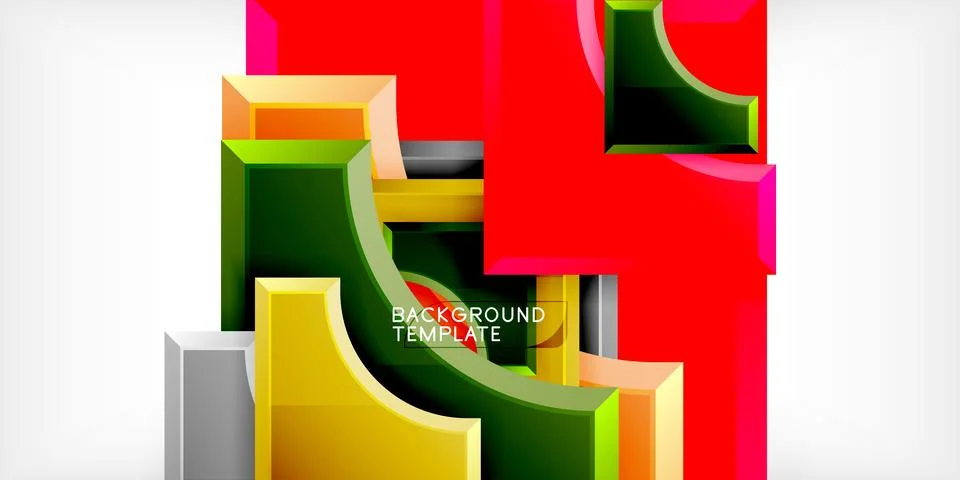 Square, arrow shapes with round elements Vector Illustration For Wallpaper Illustrazione stock