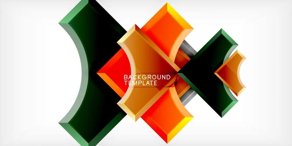 Square, arrow shapes with round elements Vector Illustration For Wallpaper Stock Illustration