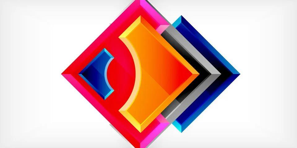 Square, arrow shapes with round elements Vector Illustration For Wallpaper Stock Illustration