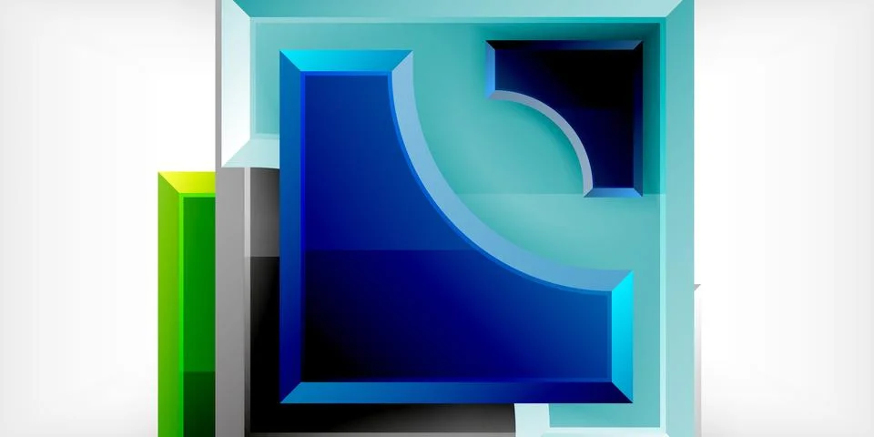 Square, arrow shapes with round elements Vector Illustration For Wallpaper Stock Illustration