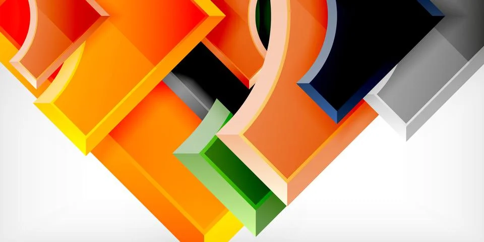 Square, arrow shapes with round elements Vector Illustration For Wallpaper Illustrazione stock